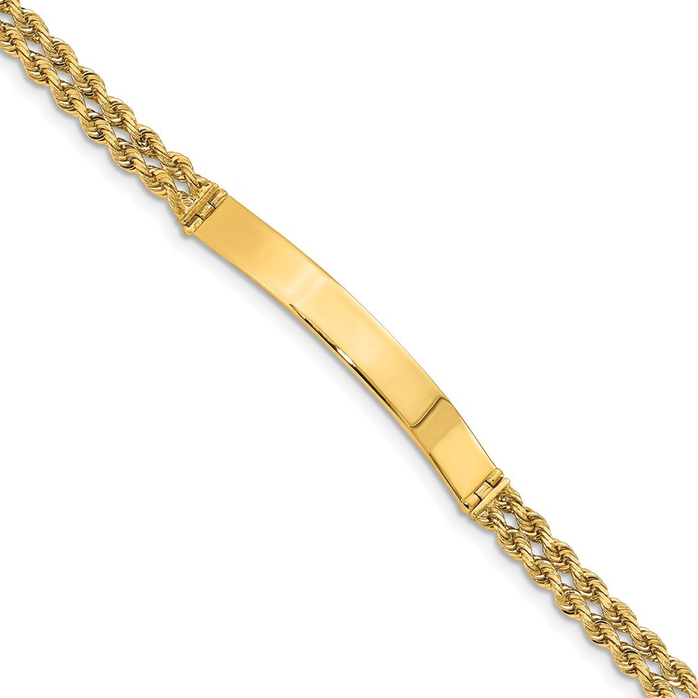 14k Yellow Gold 6 mm Two Strand Rope ID Bracelet (8.06 grams)