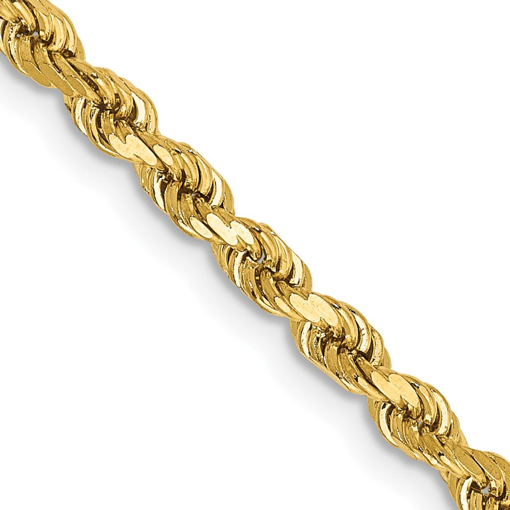 14k Yellow Gold 2.75 mm Diamond-cut Rope with Lobster Clasp Chain