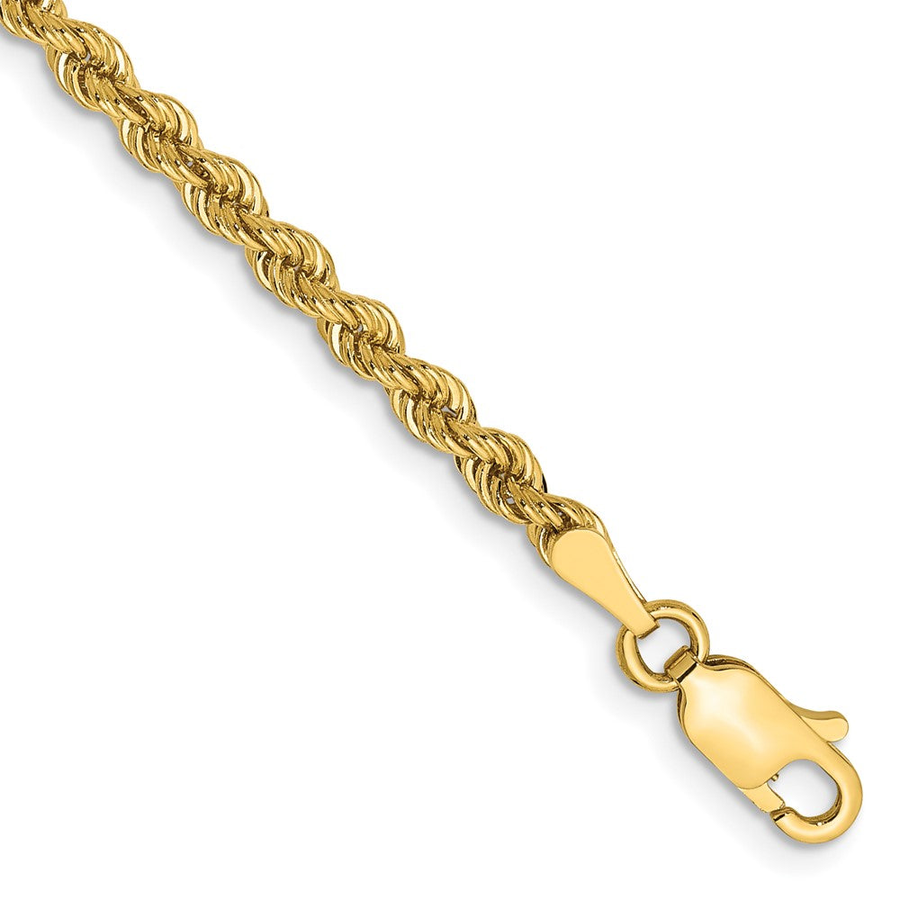 14k Yellow Gold 2.75 mm Regular Rope with Lobster Clasp Bracelet (5 grams)