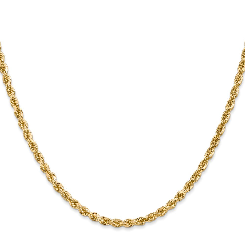 14k Yellow Gold 3 mm Diamond-cut Rope with Lobster Clasp Chain