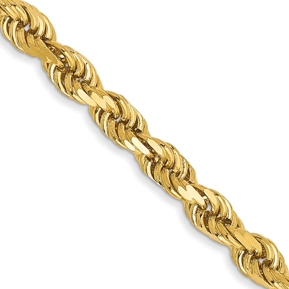 14k Yellow Gold 3 mm Diamond-cut Rope with Lobster Clasp Chain
