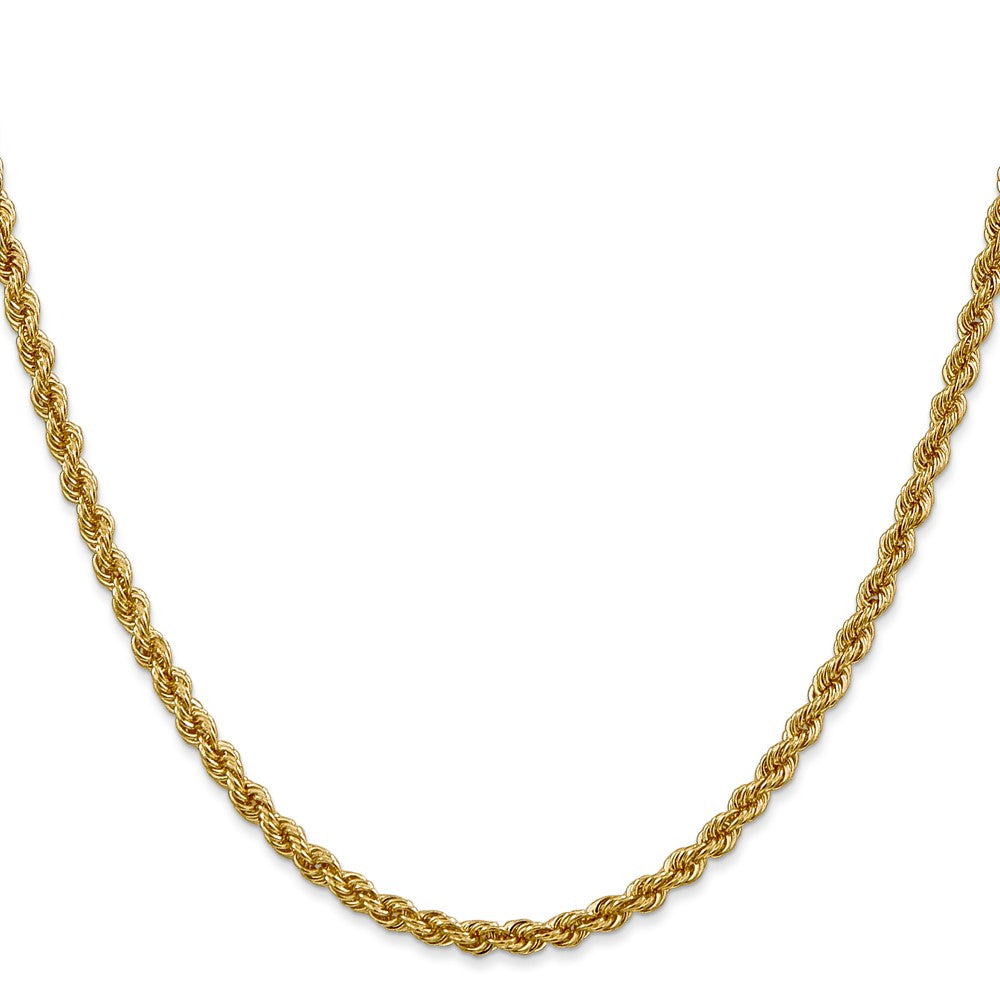 14k Yellow Gold 3 mm Regular Rope with Lobster Clasp Chain