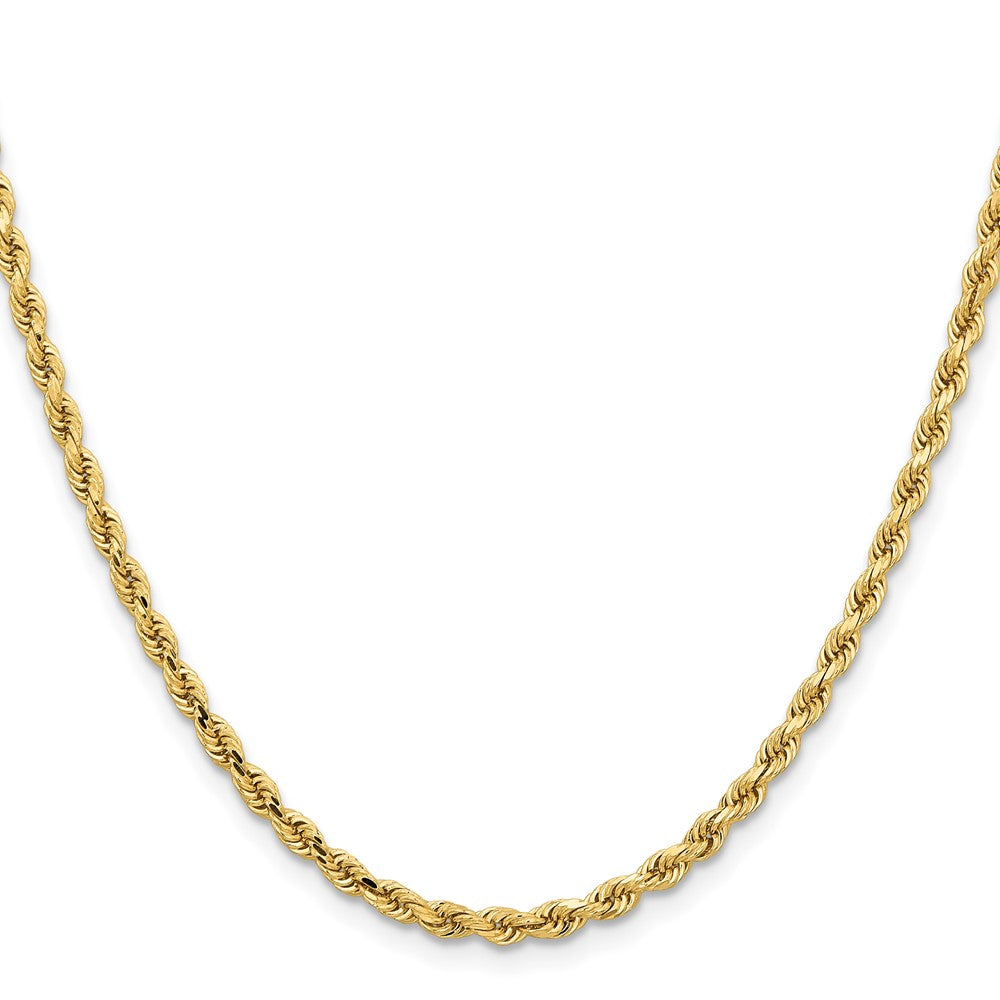 14k Yellow Gold 3.25 mm Diamond-cut Rope with Lobster Clasp Chain