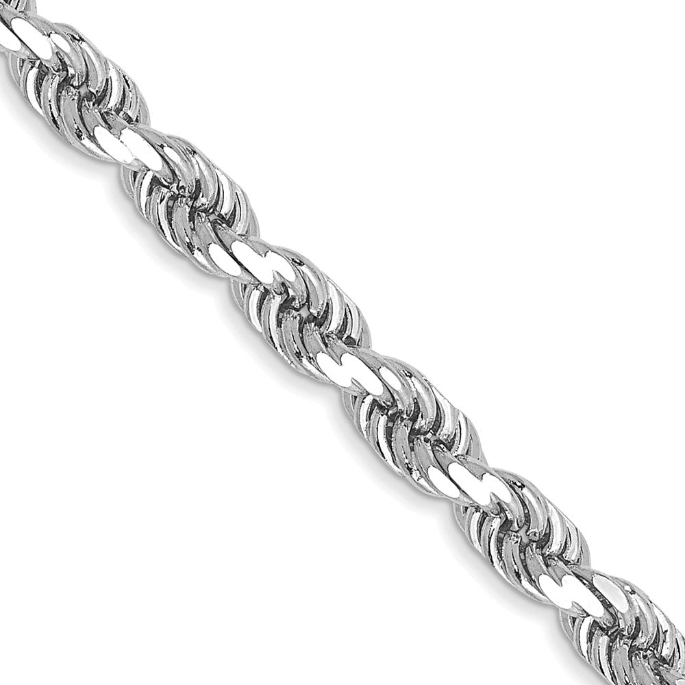 14k White Gold 3.5 mm Diamond-cut Rope with Lobster Clasp Chain