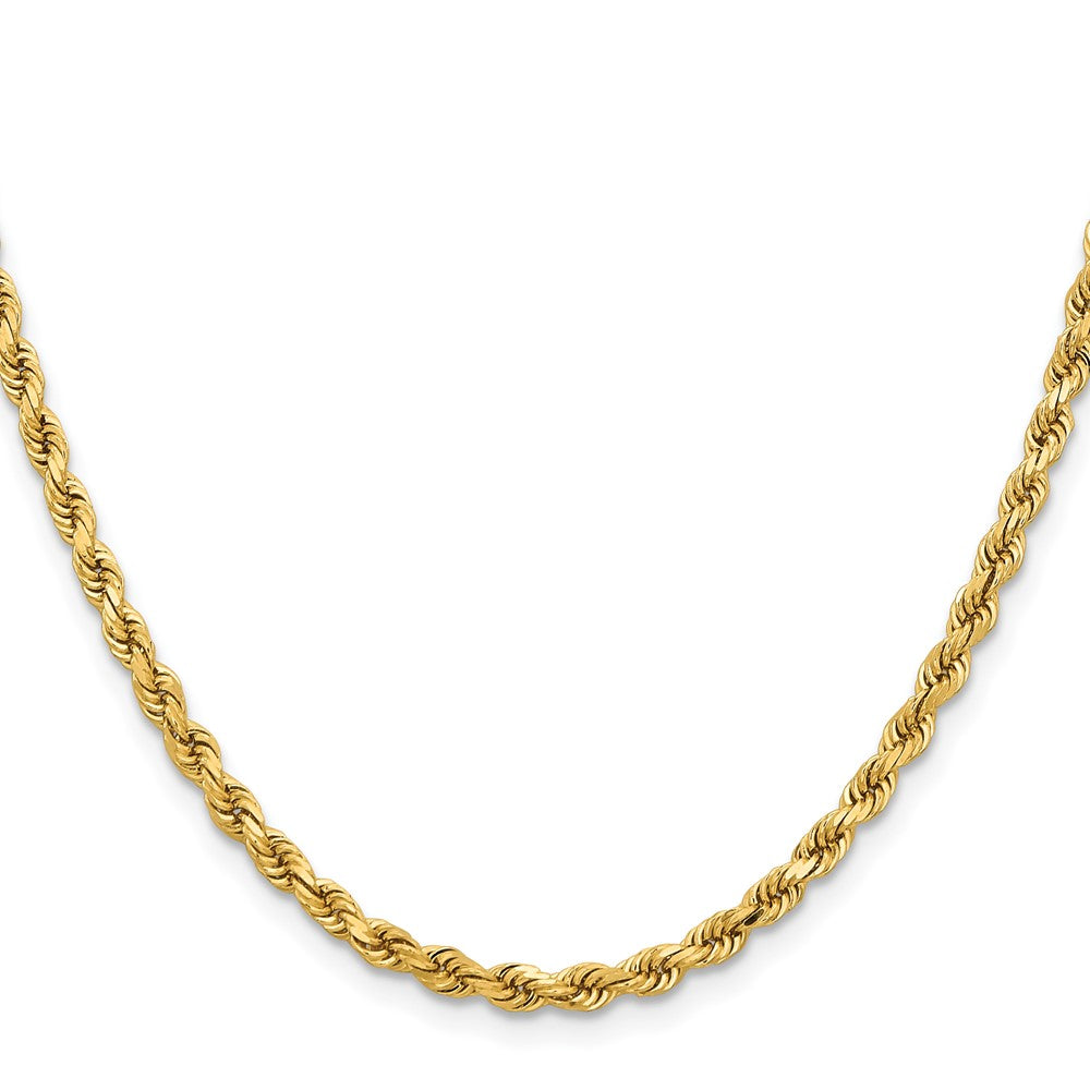 14k Yellow Gold 3.75 mm Diamond-cut Rope with Lobster Clasp Chain