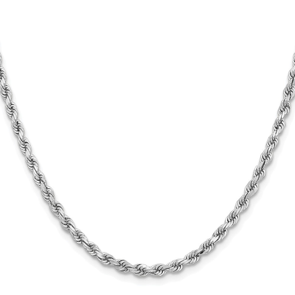 14k White Gold 3.75 mm Diamond-cut Rope with Lobster Clasp Chain
