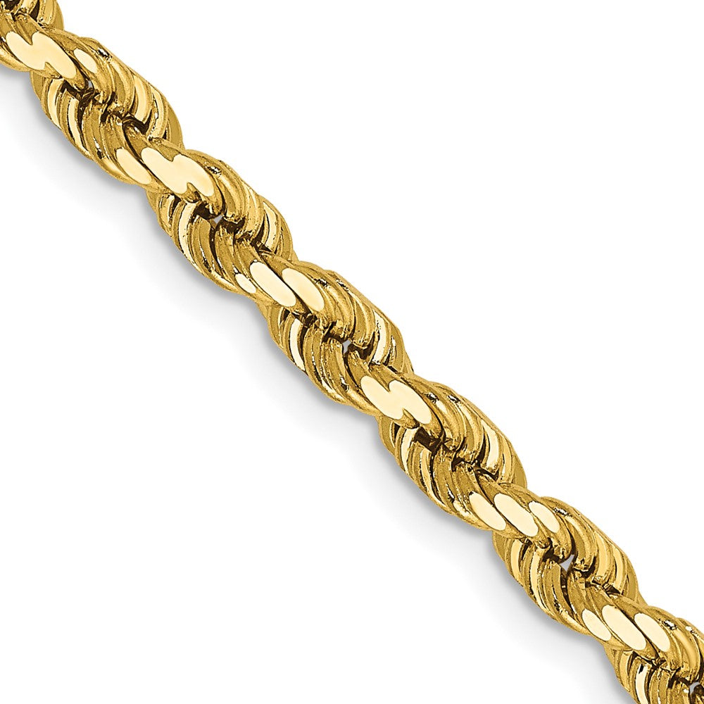 14k Yellow Gold 4 mm Diamond-cut Rope with Lobster Clasp Chain