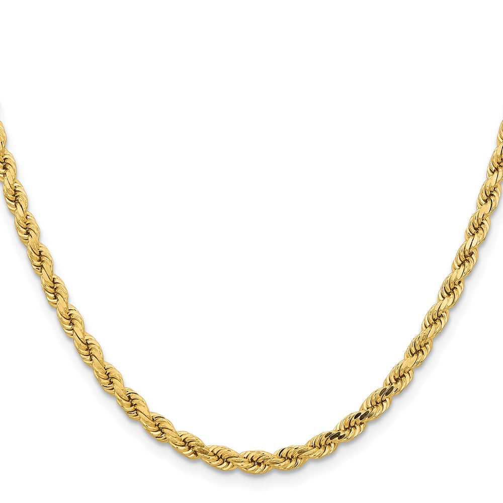 14k Yellow Gold 4.25 mm Diamond-cut Rope with Lobster Clasp Chain