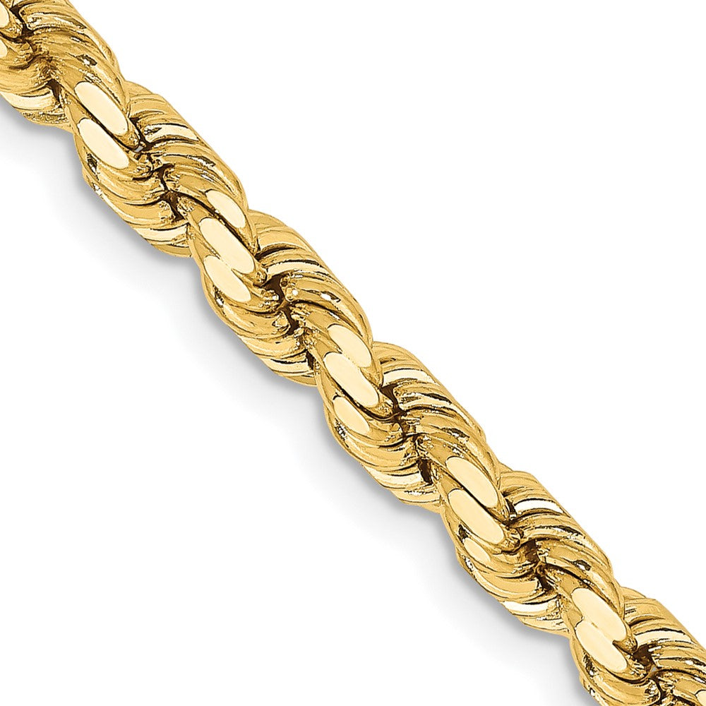 14k Yellow Gold 4.25 mm Diamond-cut Rope with Lobster Clasp Chain