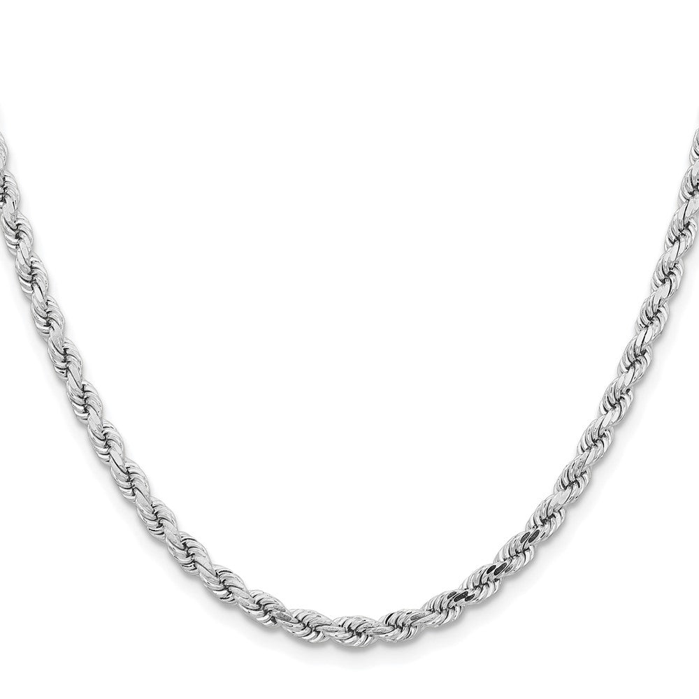 14k White Gold 4.25 mm Diamond-cut Rope with Lobster Clasp Chain