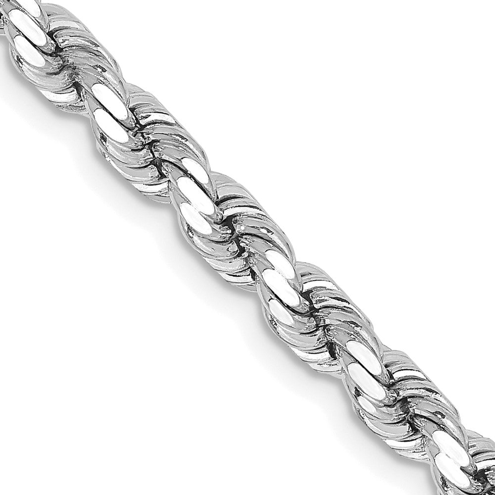 14k White Gold 4.25 mm Diamond-cut Rope with Lobster Clasp Chain