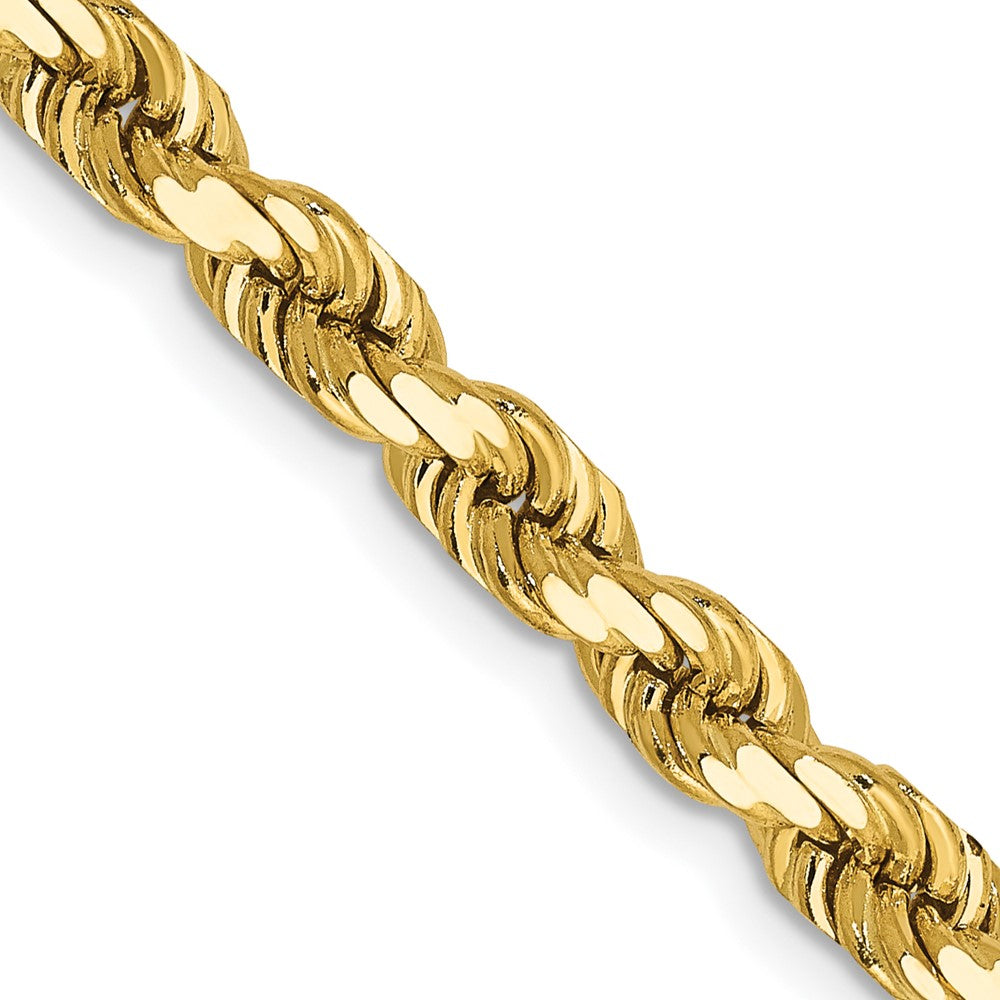 14k Yellow Gold 4.5 mm Diamond-cut Rope with Lobster Clasp Chain