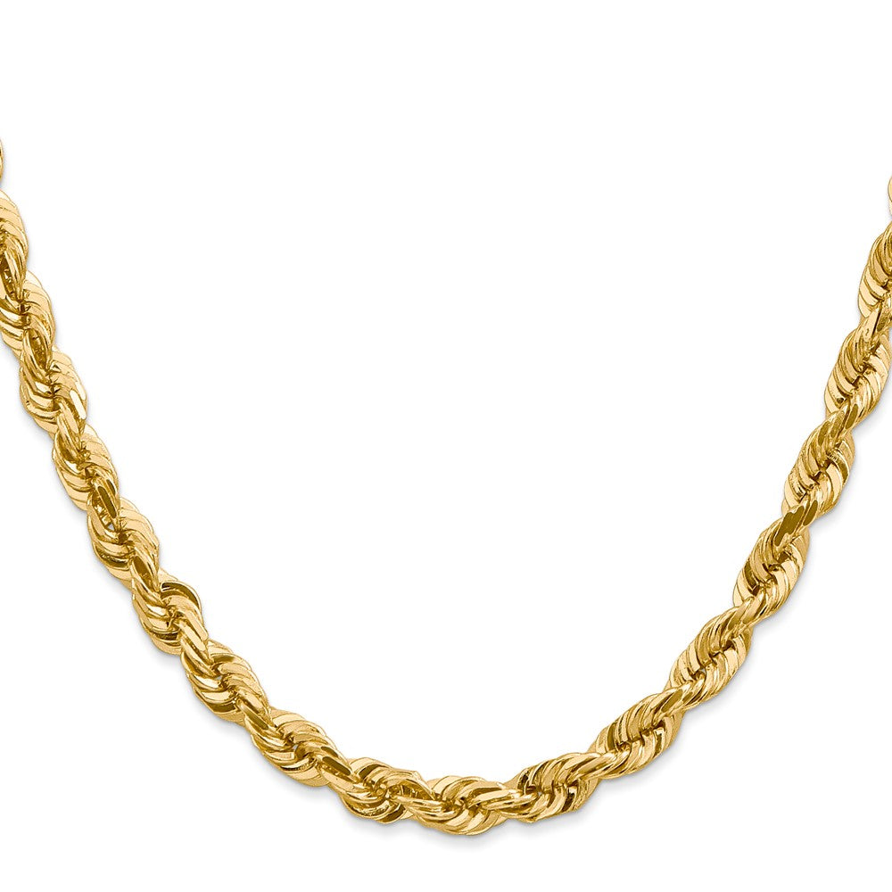 14k Yellow Gold 5.5 mm Diamond-cut Rope with Lobster Clasp Chain