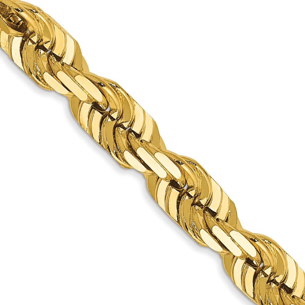 14k Yellow Gold 5.5 mm Diamond-cut Rope with Lobster Clasp Chain