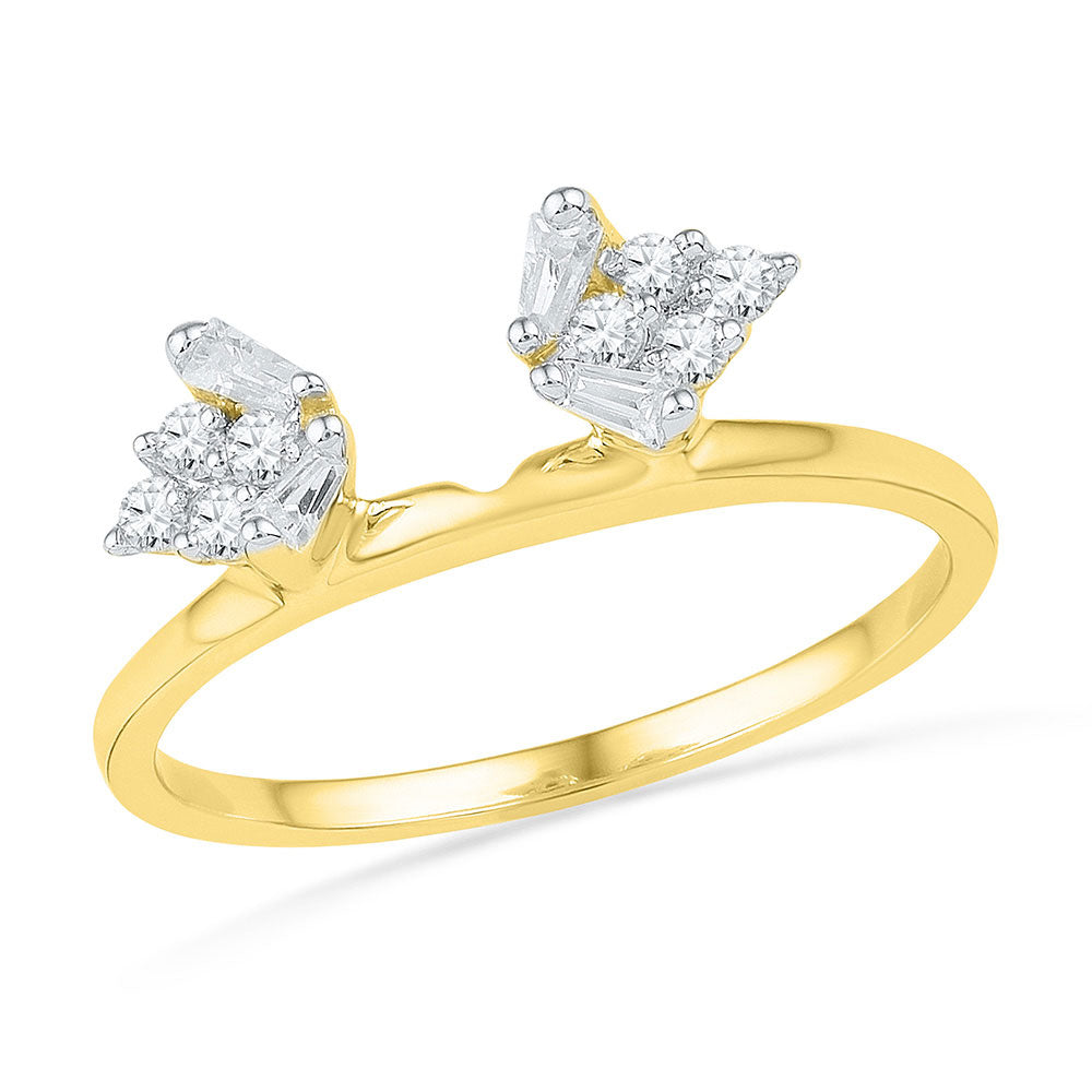 Gold Wrap Enhancer Wedding Band 1/4 Cttw Baguette Natural Diamond Womens