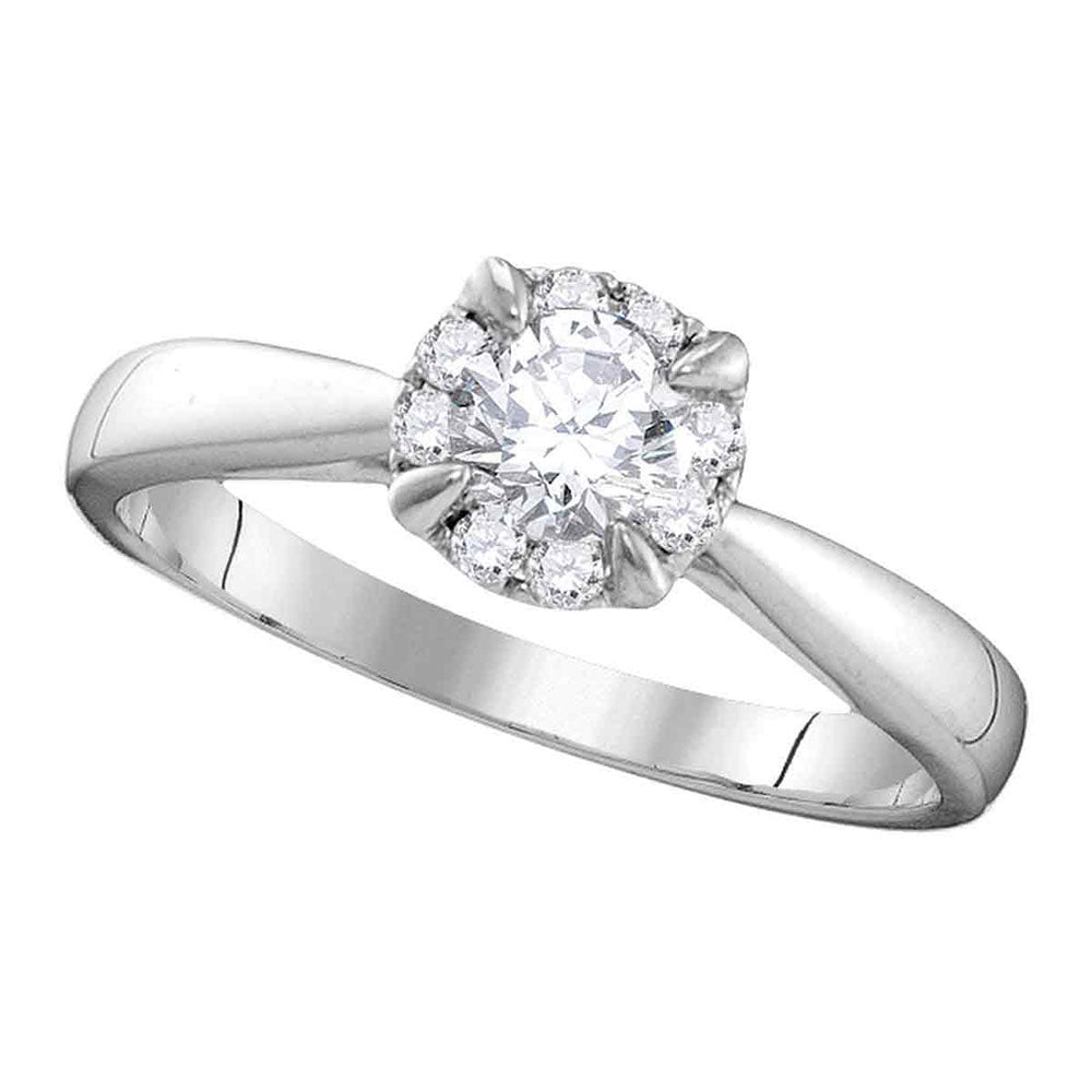 Gold Solitaire Bridal Wedding Engagement Ring 1/2 Cttw Round Natural Diamond Womens