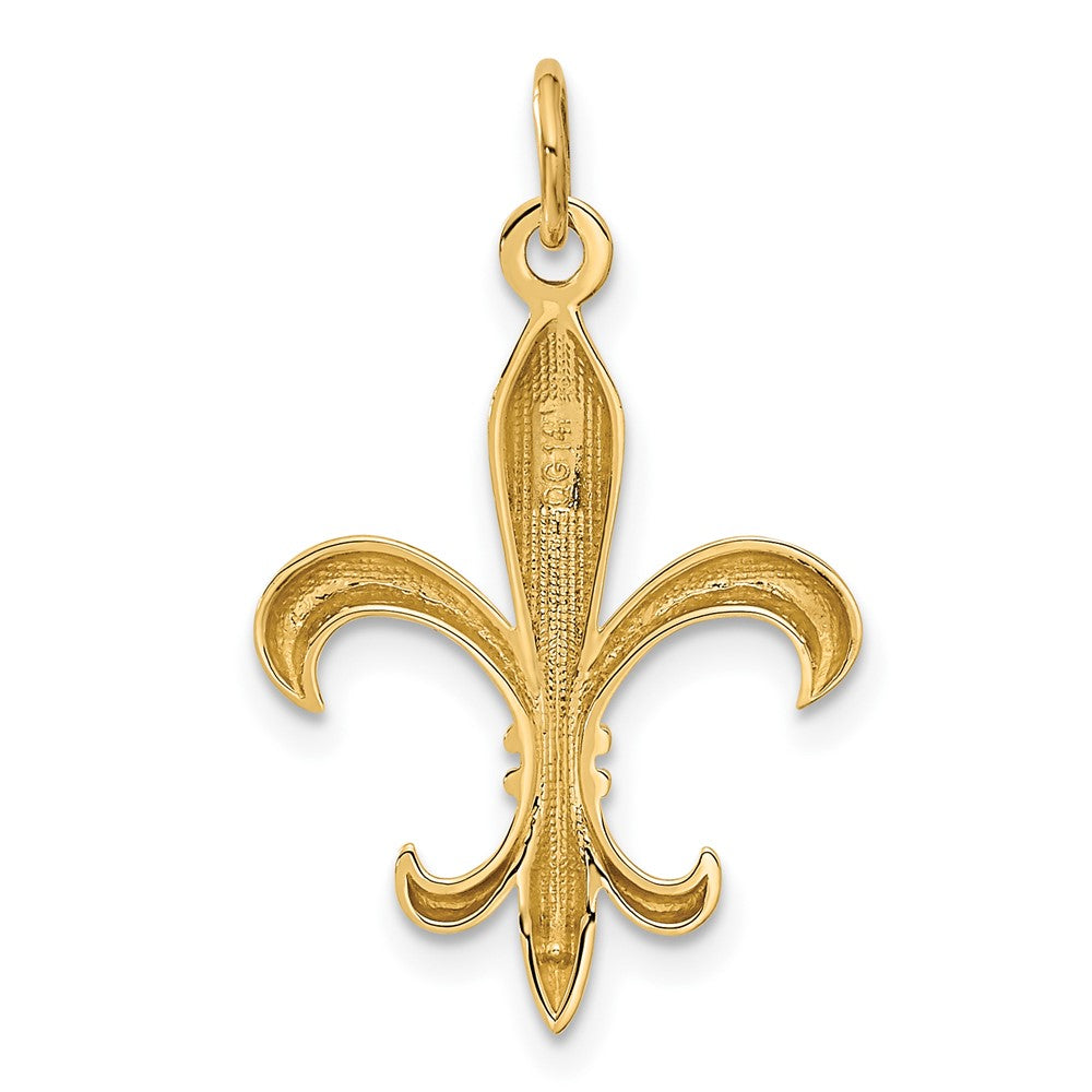 10k Yellow Gold 18 mm Hollow Fleur De Lis Charm Metal Mold (0.76 grams)