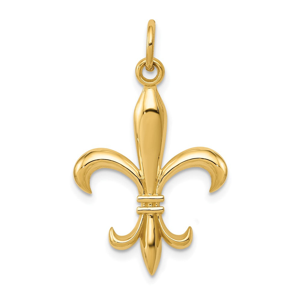 10k Yellow Gold 18 mm Hollow Fleur De Lis Charm Metal Mold (0.76 grams)