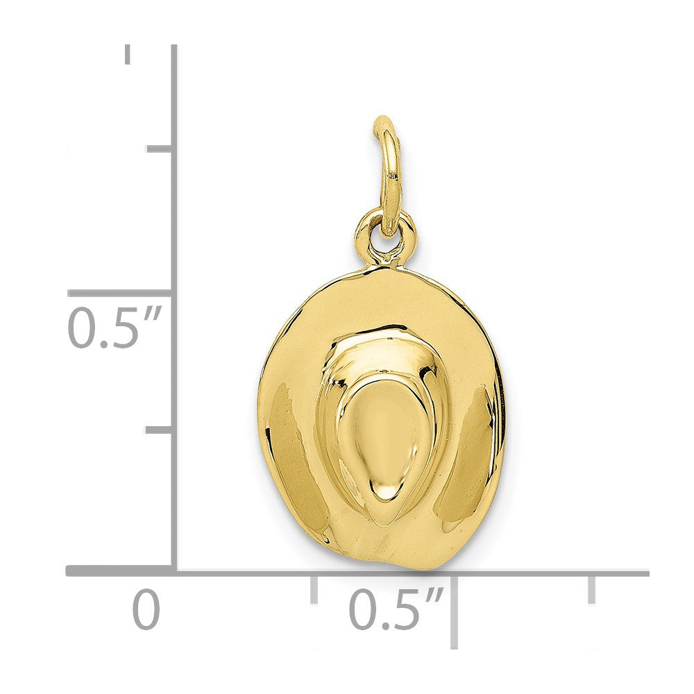 10k Yellow Gold 11 mm Hat Charm (1.64 grams)