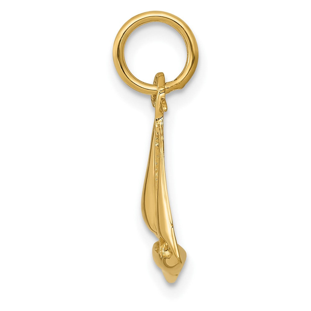 10k Yellow Gold 12 mm Sailboat Charm (0.84 grams)