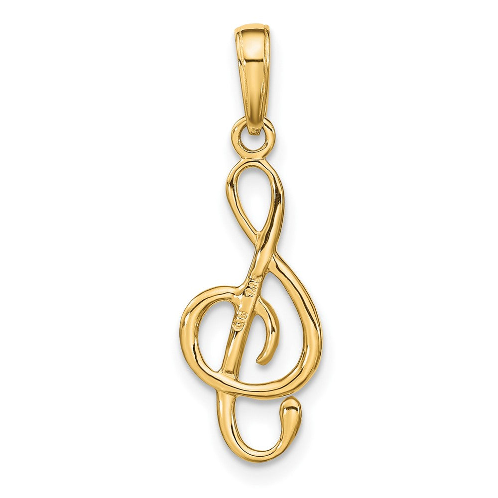 10k Yellow Gold 9 mm Treble Clef Pendant (0.76 grams)