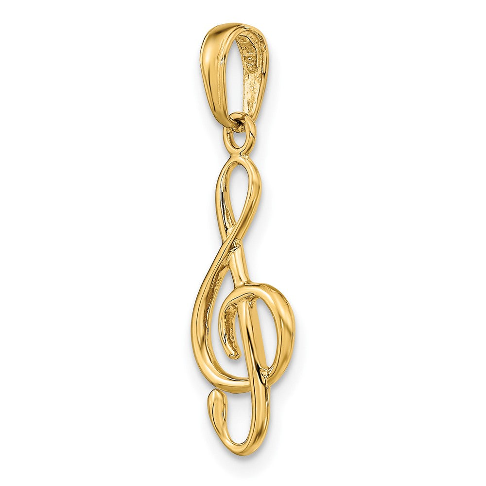 10k Yellow Gold 9 mm Treble Clef Pendant (0.76 grams)