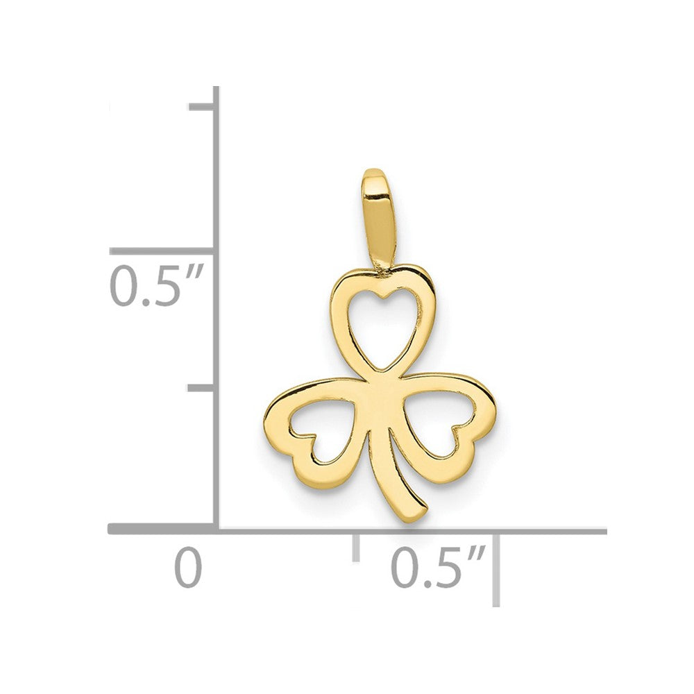 10k Yellow Gold 10 mm Heart Clover Charm (0.28 grams)