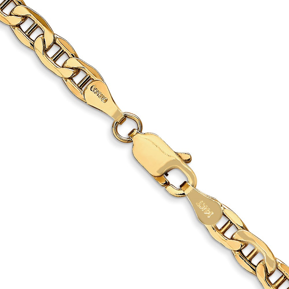 10k Yellow Gold 4 mm Semi-Solid Anchor Chain