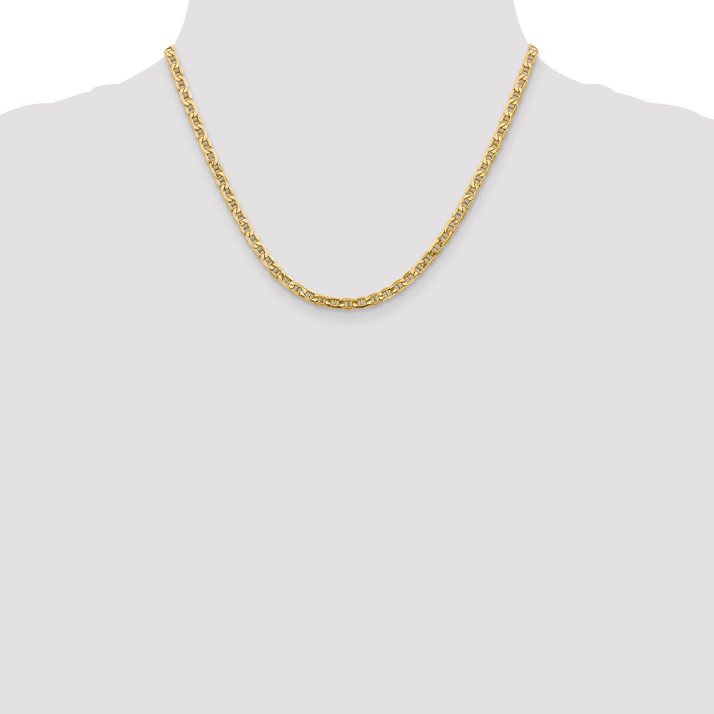 10k Yellow Gold 4 mm Semi-Solid Anchor Chain