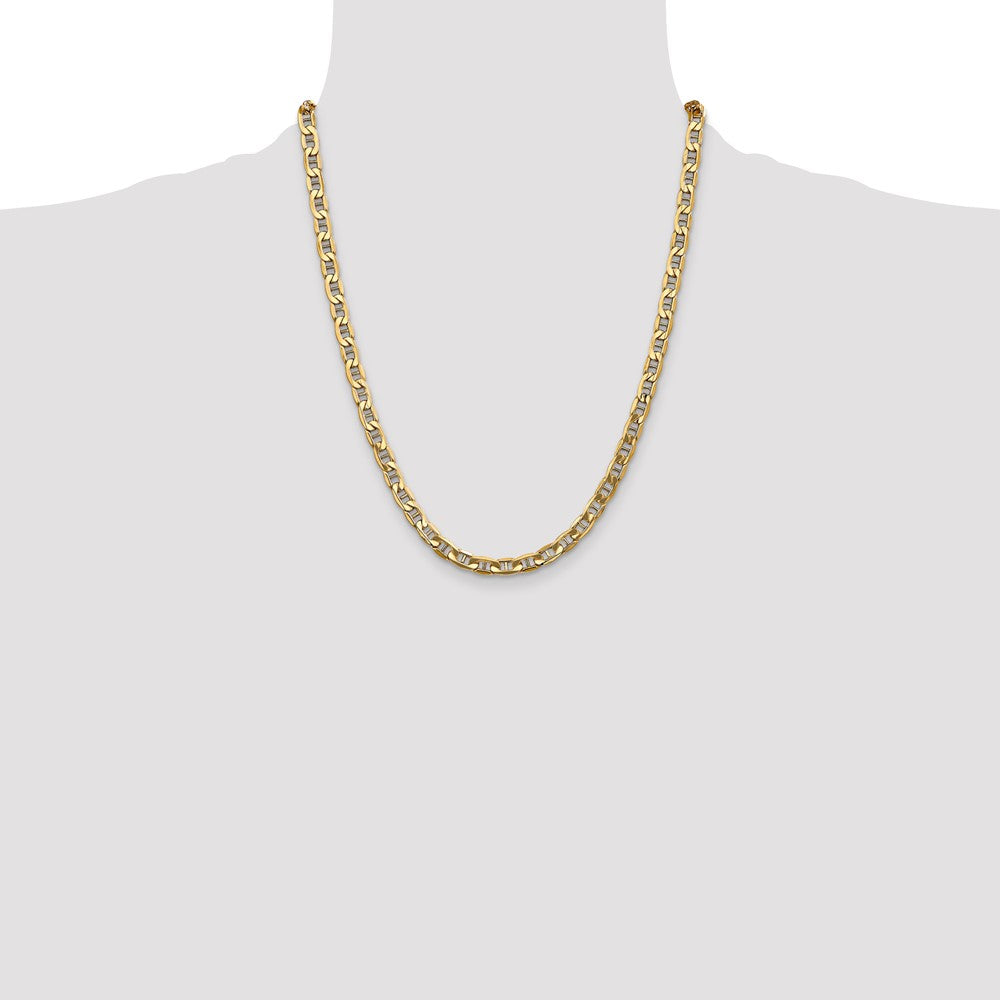 10k Yellow Gold 5.5 mm Semi-Solid Anchor Chain