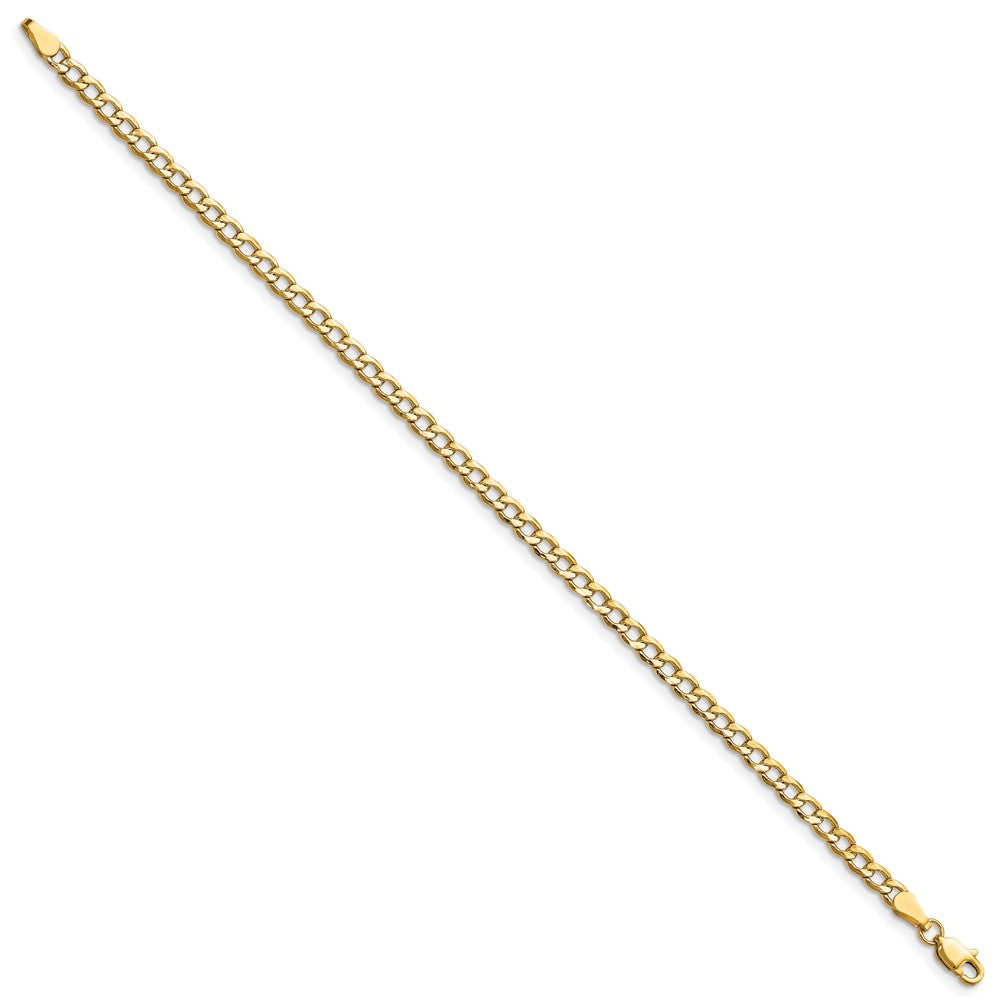 10k Yellow Gold 3.35 mm Semi-Solid Curb Link Bracelet (1.46 grams)