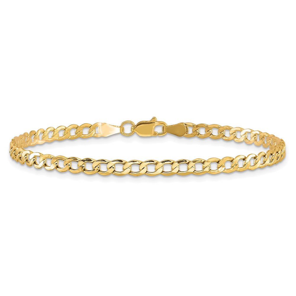 10k Yellow Gold 3.35 mm Semi-Solid Curb Link Bracelet (1.46 grams)