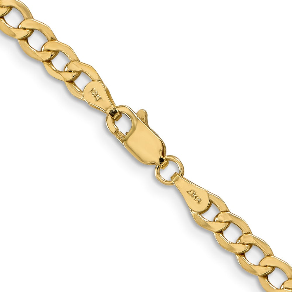 10k Yellow Gold 4.3 mm Semi-Solid Curb Link Chain