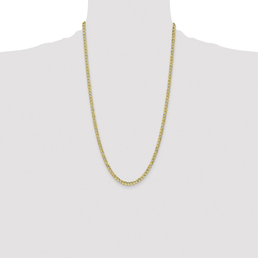 10k Yellow Gold 4.3 mm Semi-Solid Curb Link Chain