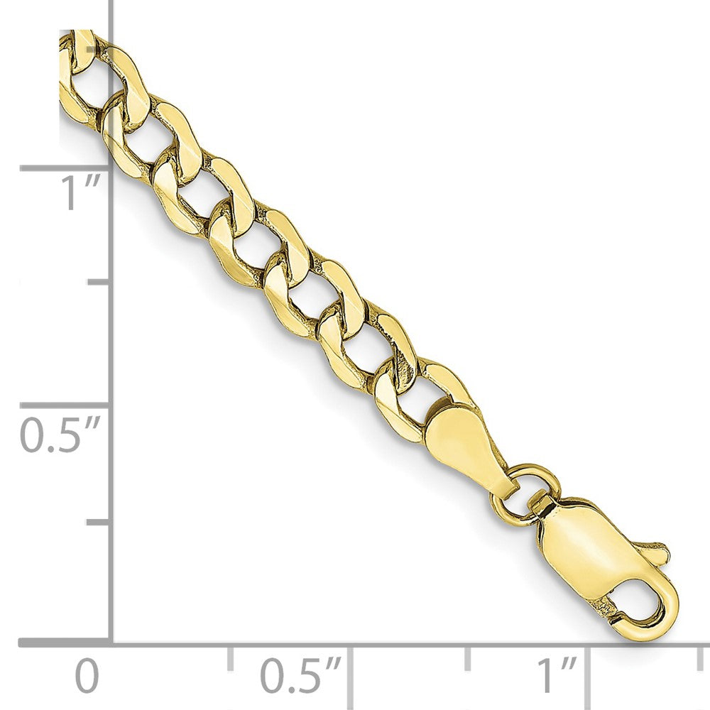 10k Yellow Gold 4.3 mm Semi-Solid Curb Link Bracelet (2.57 grams)