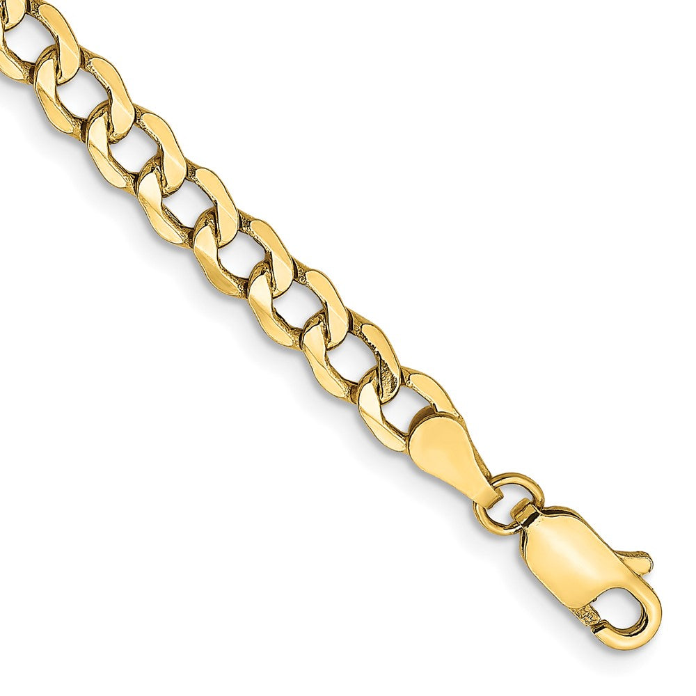 10k Yellow Gold 4.3 mm Semi-Solid Curb Link Bracelet (2.57 grams)