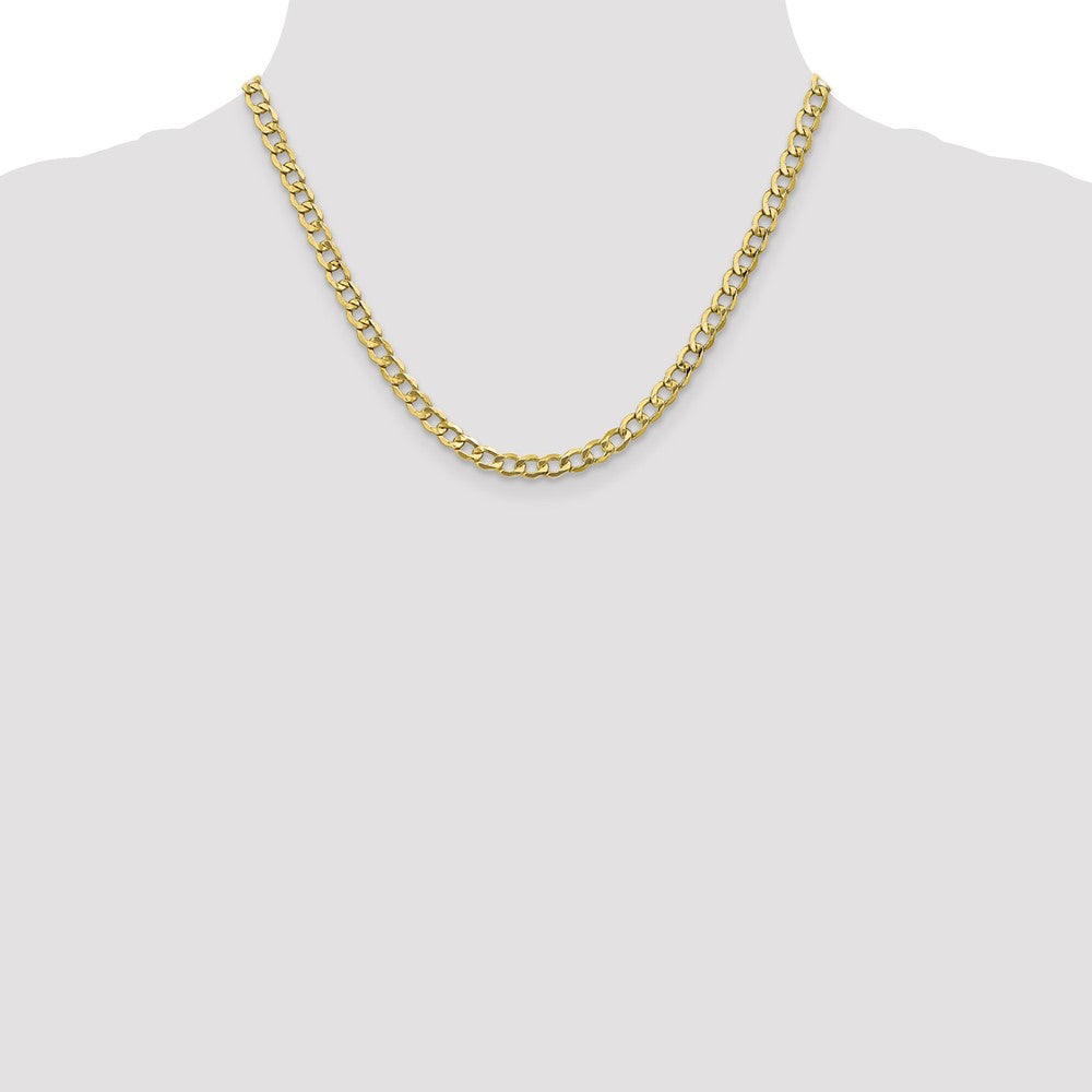 10k Yellow Gold 5.25 mm Semi-Solid Curb Link Chain (5.9 grams)