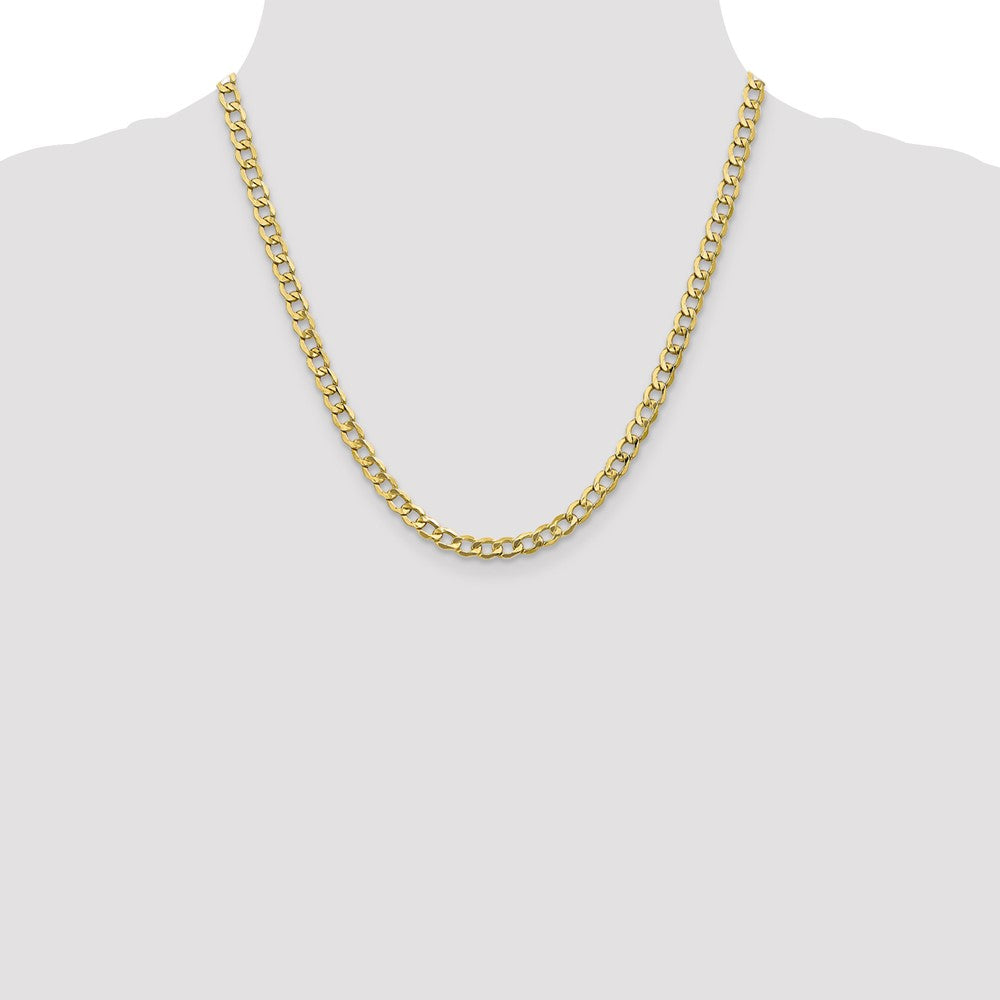 10k Yellow Gold 5.25 mm Semi-Solid Curb Link Chain (5.9 grams)