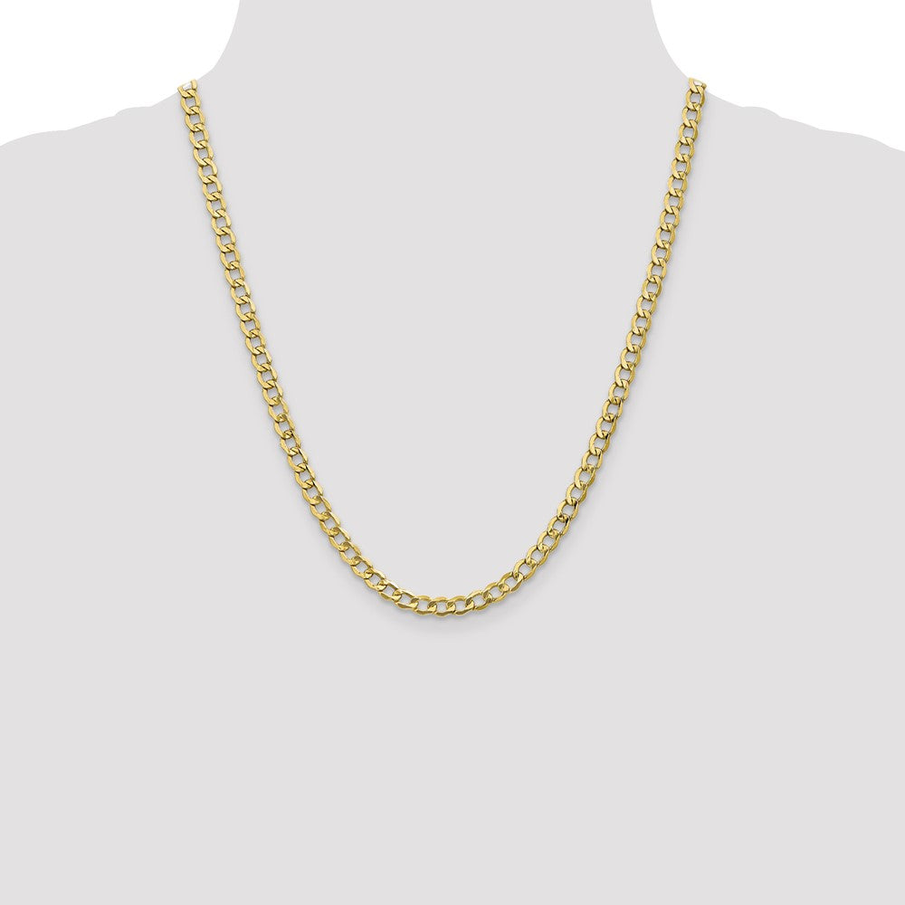 10k Yellow Gold 5.25 mm Semi-Solid Curb Link Chain