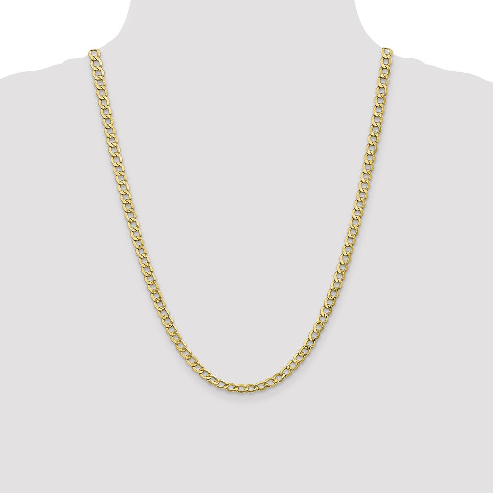 10k Yellow Gold 5.25 mm Semi-Solid Curb Link Chain