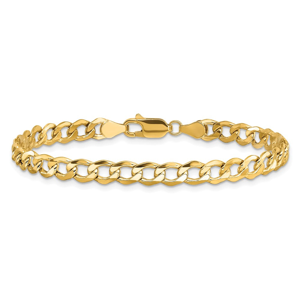 10k Yellow Gold 5.25 mm Semi-Solid Curb Link Bracelet