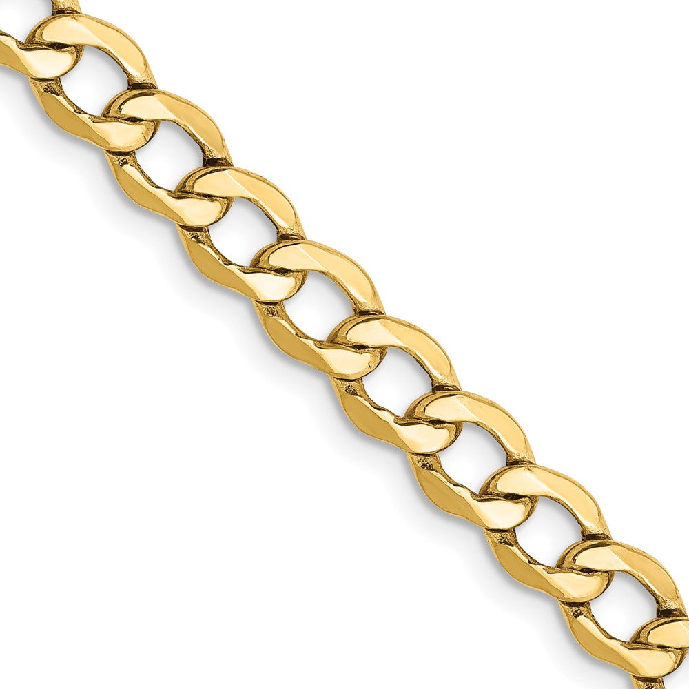 10k Yellow Gold 5.25 mm Semi-Solid Curb Link Chain