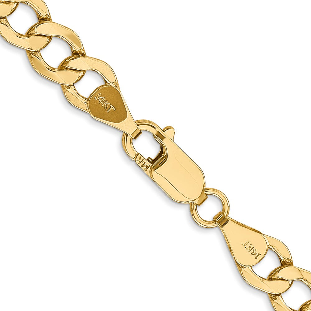 10k Yellow Gold 6.5 mm Semi-Solid Curb Link Chain