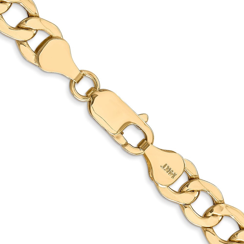 10k Yellow Gold 7 mm Semi-Solid Curb Link Chain