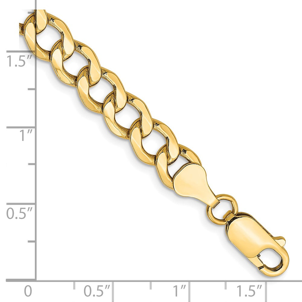 10k Yellow Gold 7 mm Semi-Solid Curb Link Bracelet (6.12 grams)