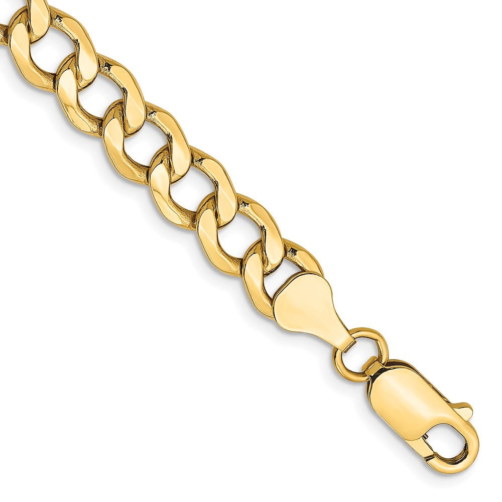 10k Yellow Gold 7 mm Semi-Solid Curb Link Bracelet (6.12 grams)