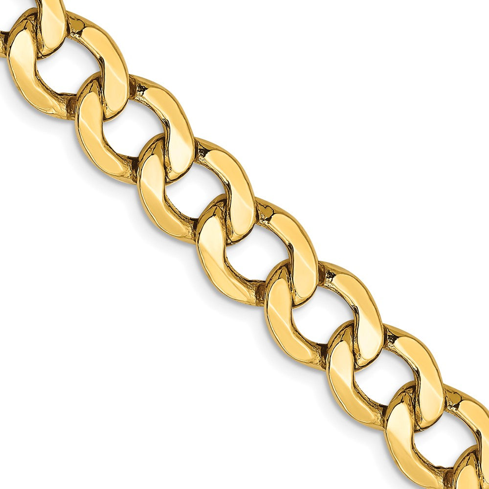 10k Yellow Gold 9 mm Semi-Solid Curb Chain