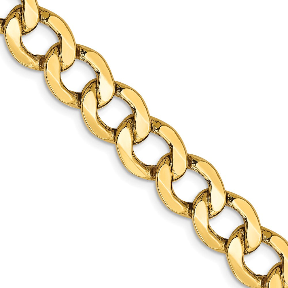 10k Yellow Gold 9 mm Semi-Solid Curb Chain (20.61 grams)