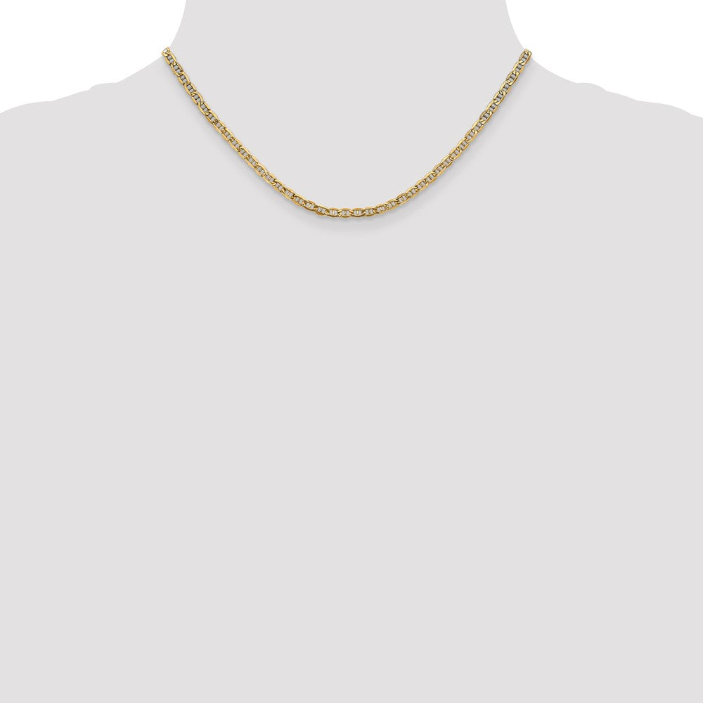 10k Yellow Gold 3.2 mm Semi-Solid Anchor Chain