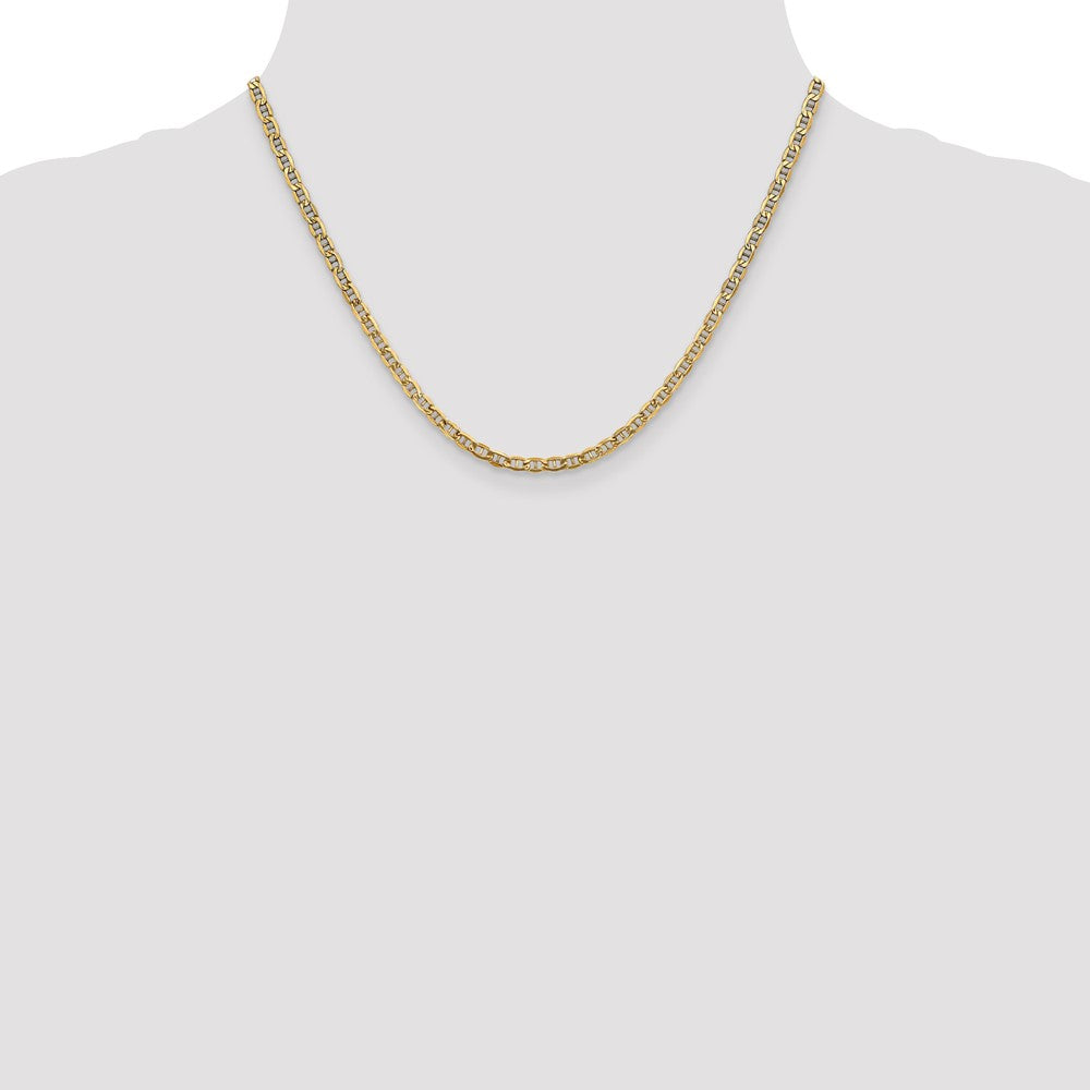 10k Yellow Gold 3.2 mm Semi-Solid Anchor Chain